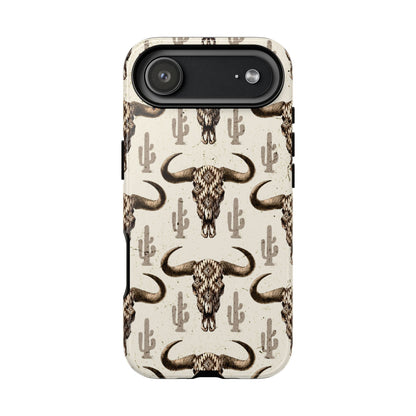 Cactus Aztec Skull Tough Phone Case