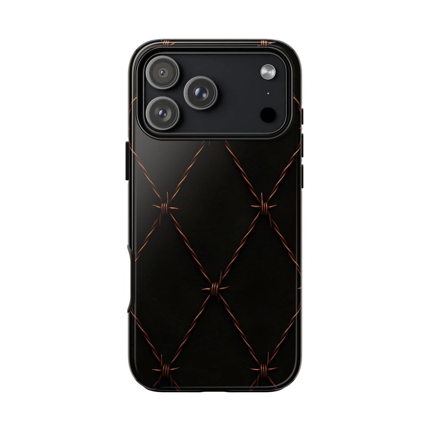 Black Barbed Wire Grid Tough Phone Case