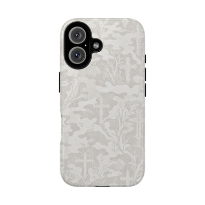 White Camo Cross Tough Case