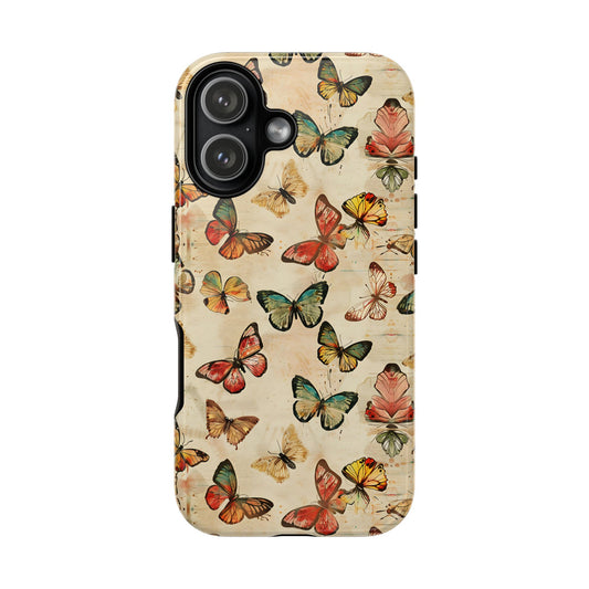 Colorful Vintage Butterflies Tough Phone Case
