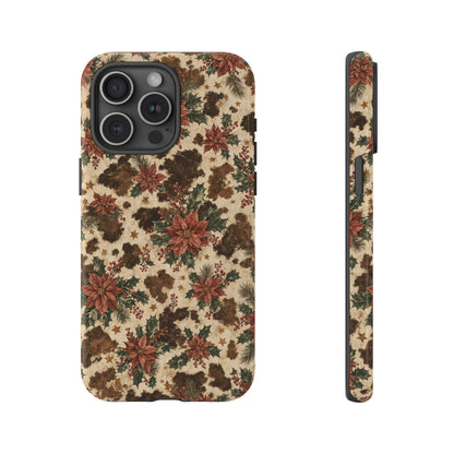 Cowhide Poinsettia Tough Case