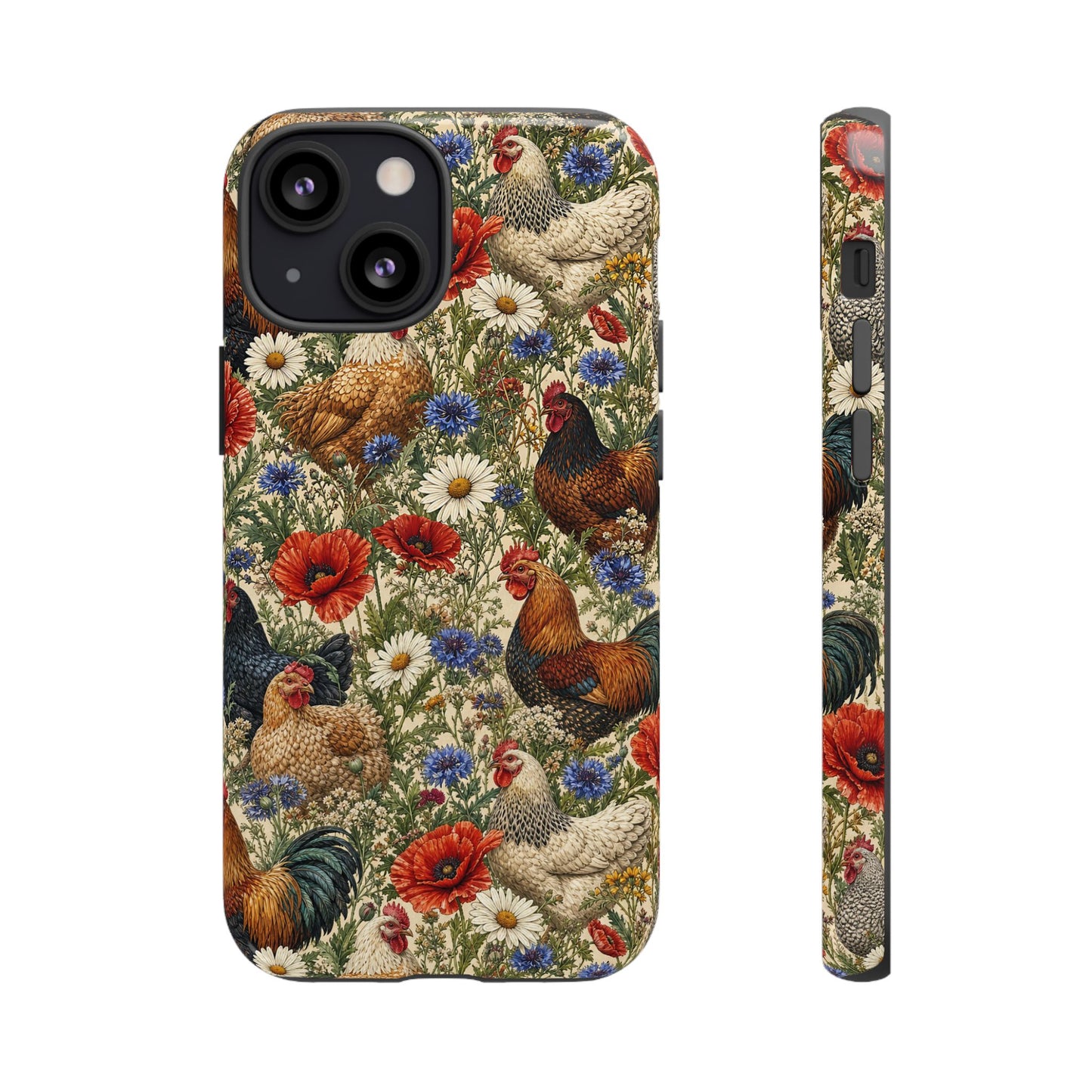 Patriotic Floral Chickens Tough Case