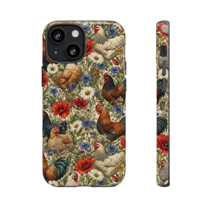 Patriotic Floral Chickens Tough Case