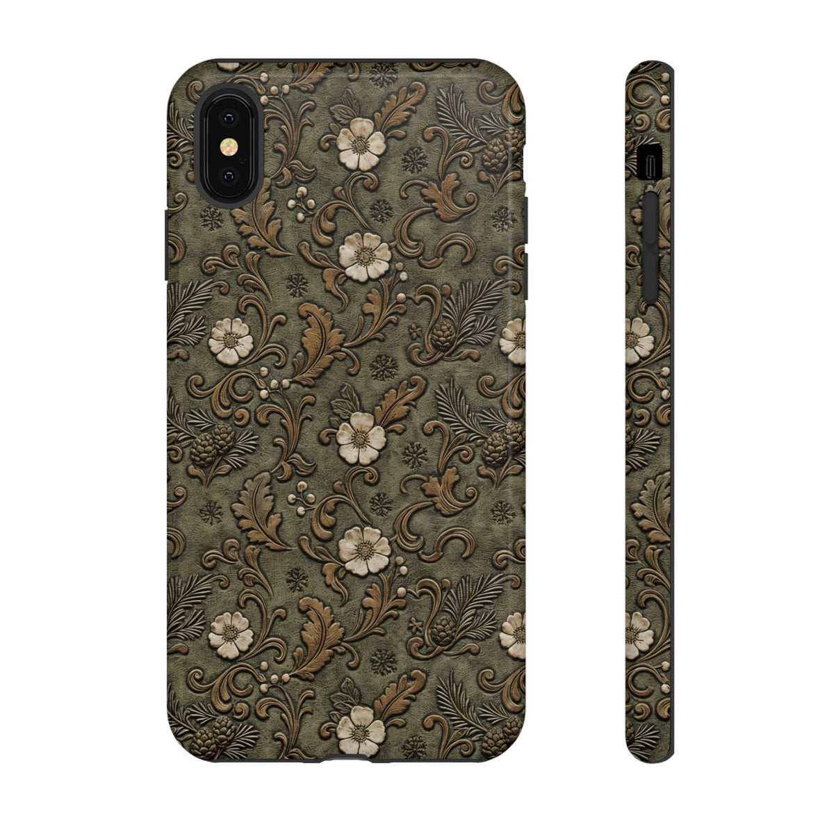 Sage Tooled Roses Tough Case