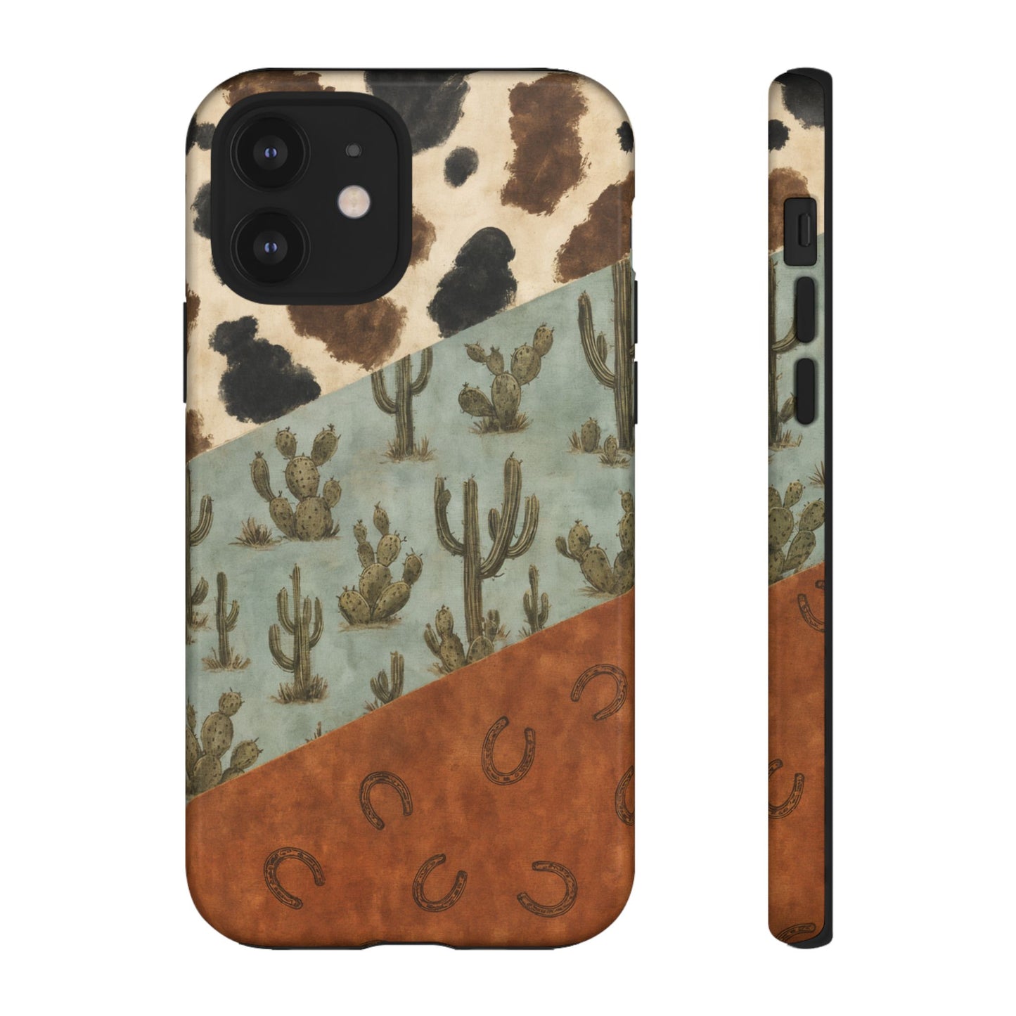 Cowhide Turquoise Cactus Tough Case