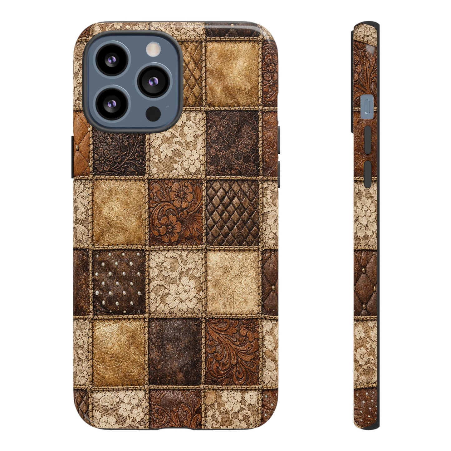 Leather Lace Patchwork Tough Case
