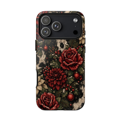 Cowhide Christmas Roses Tough Case