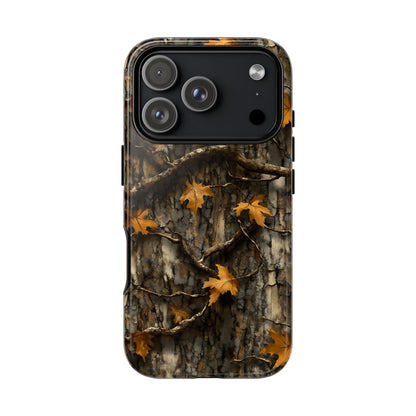 Orange Leaf Tree Camo Tough Phone Case