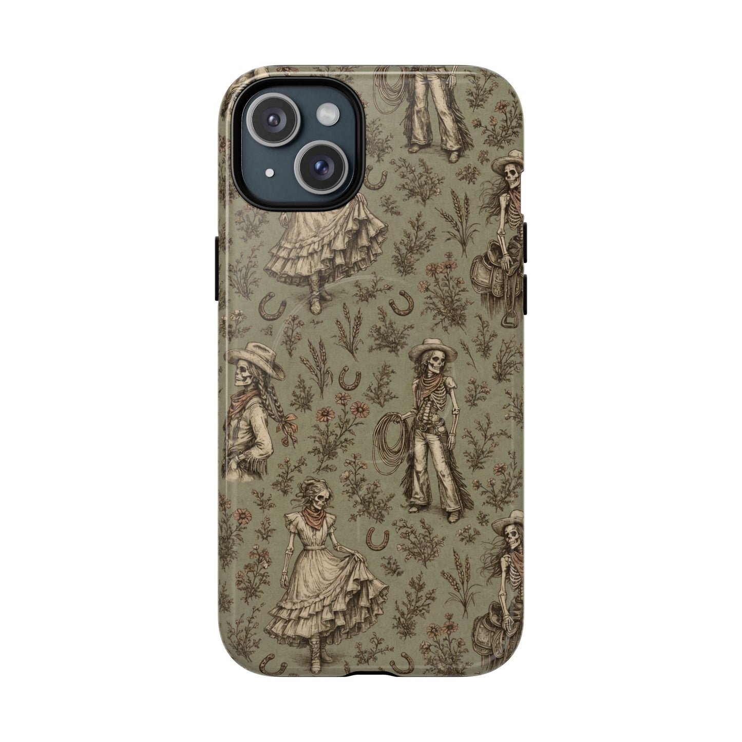 Skeleton Cowgirl Toile Magnetic Case