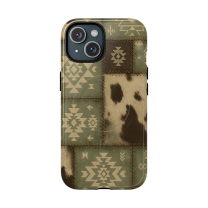 Rustic Sage Patchwork Magnetic Case