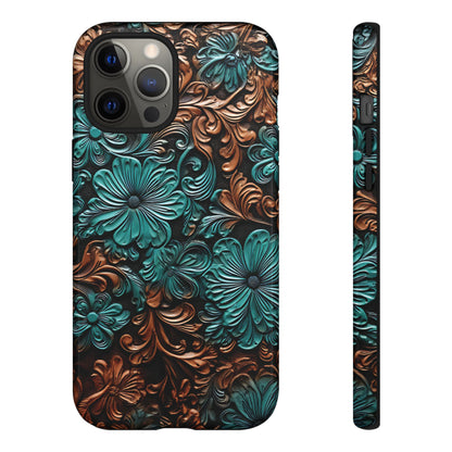 Faux Tooled Floral Tough Case