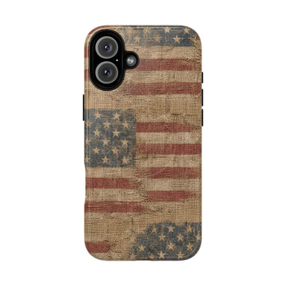 Burlap Flag Magnetic Case
