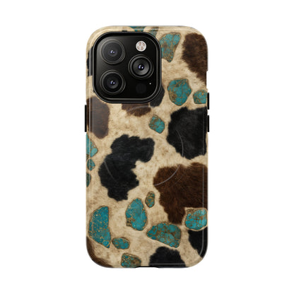 Turquoise Cowhide Magnetic Case