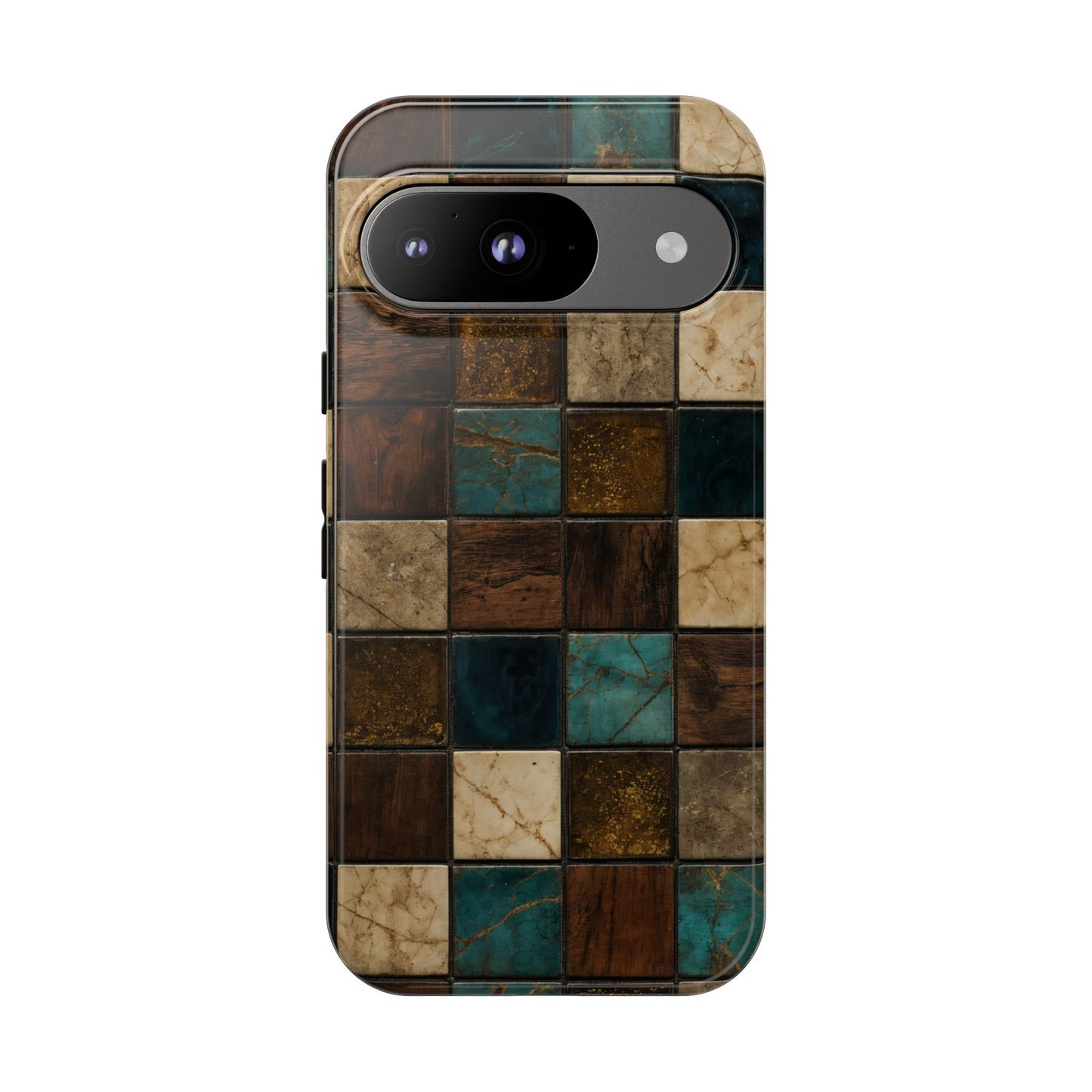 Teal Walnut Tile Tough Case