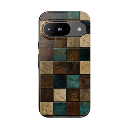 Teal Walnut Tile Tough Case