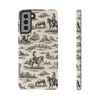 Western Toile Black Tough Case