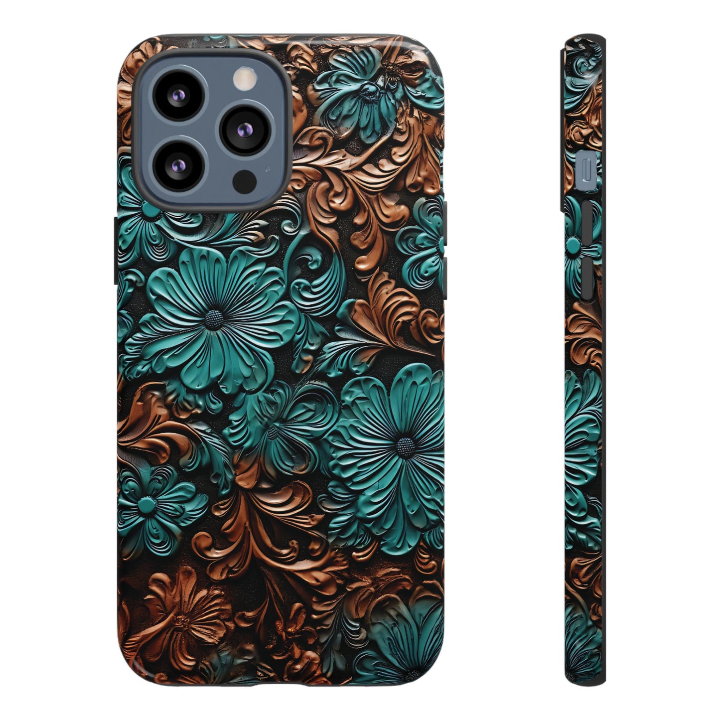 Faux Tooled Floral Tough Case