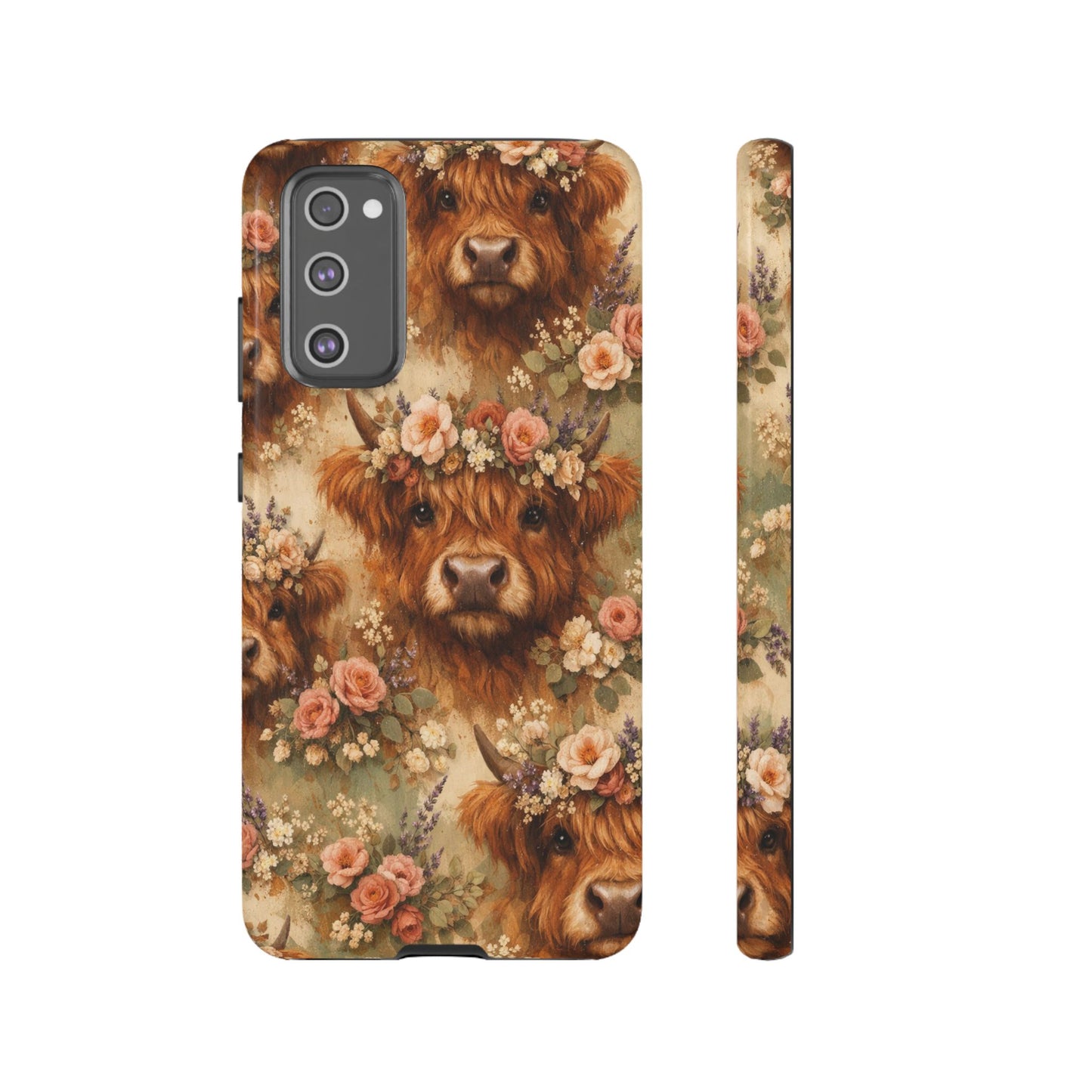 Floral Highland Cow Tough Case