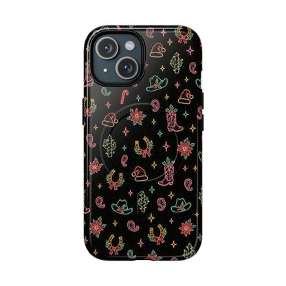 Neon Holiday Doodles Magnetic Case