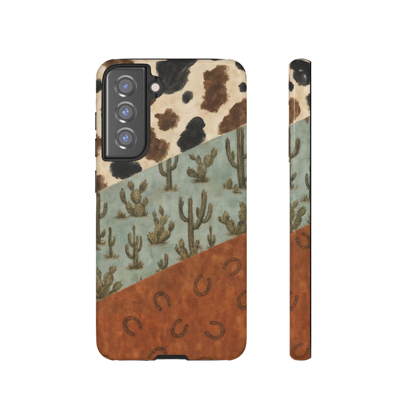 Cowhide Turquoise Cactus Tough Case