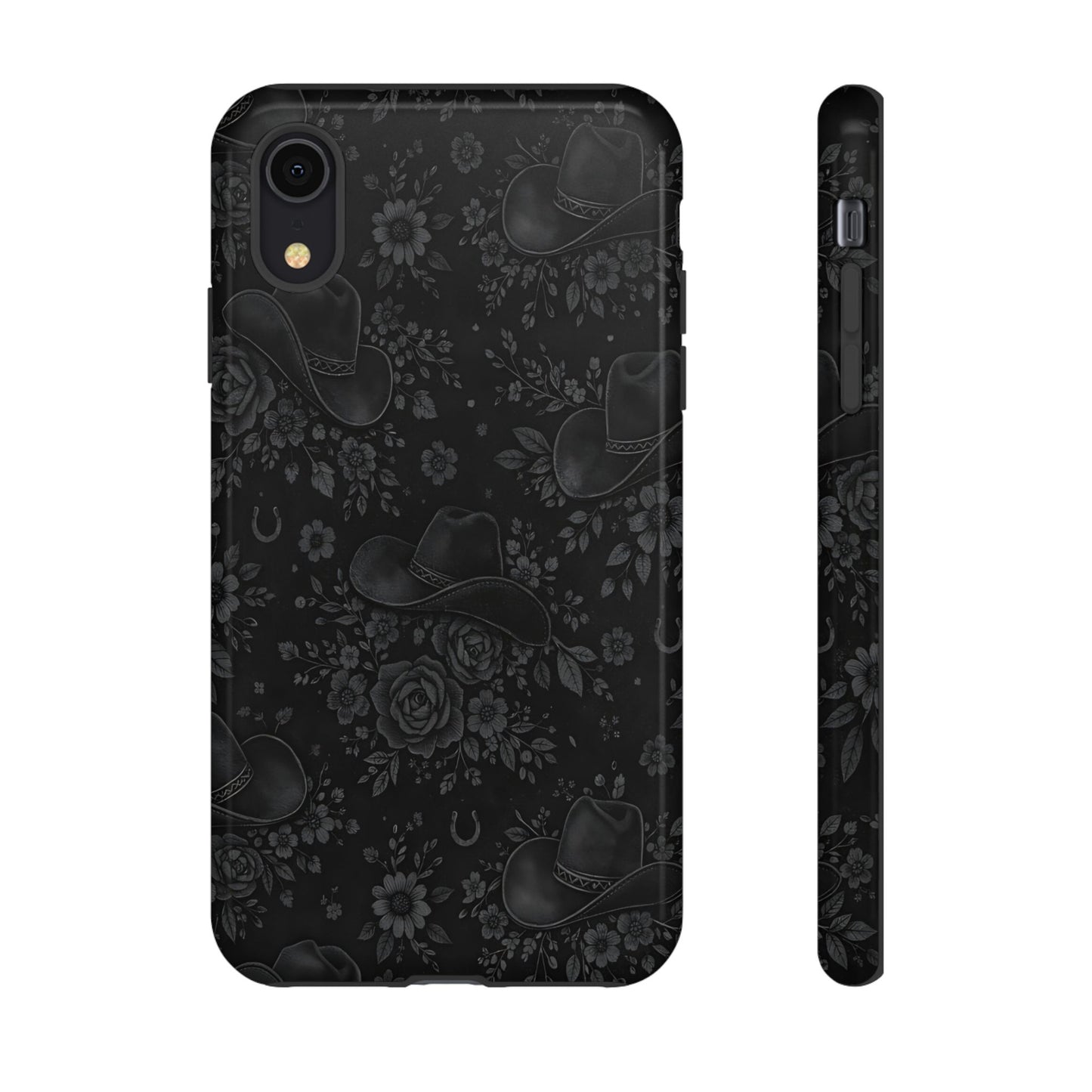 Western Noir Floral Hats Tough Case