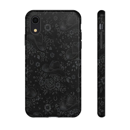 Western Noir Floral Hats Tough Case