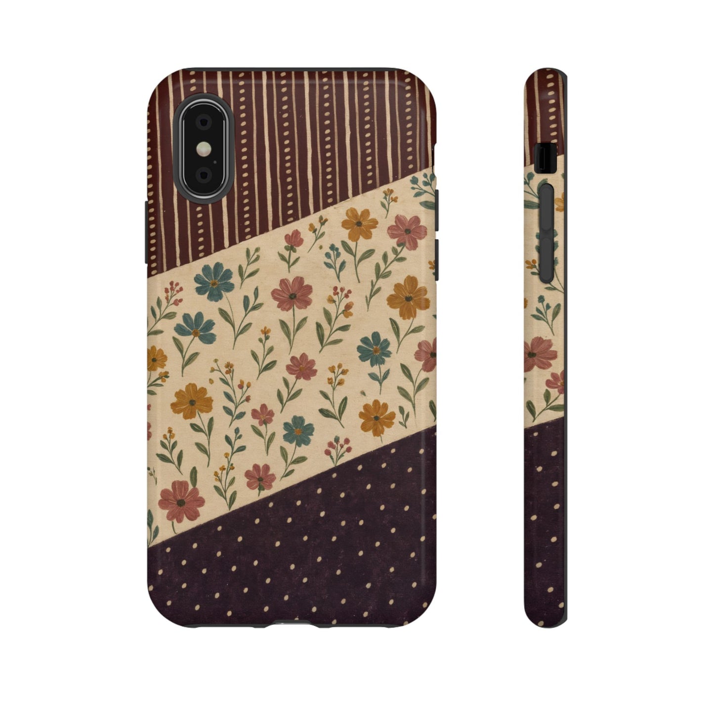 Fall Floral Stripe Tough Case