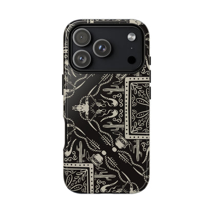 Western Black Bandana Tough Phone Case