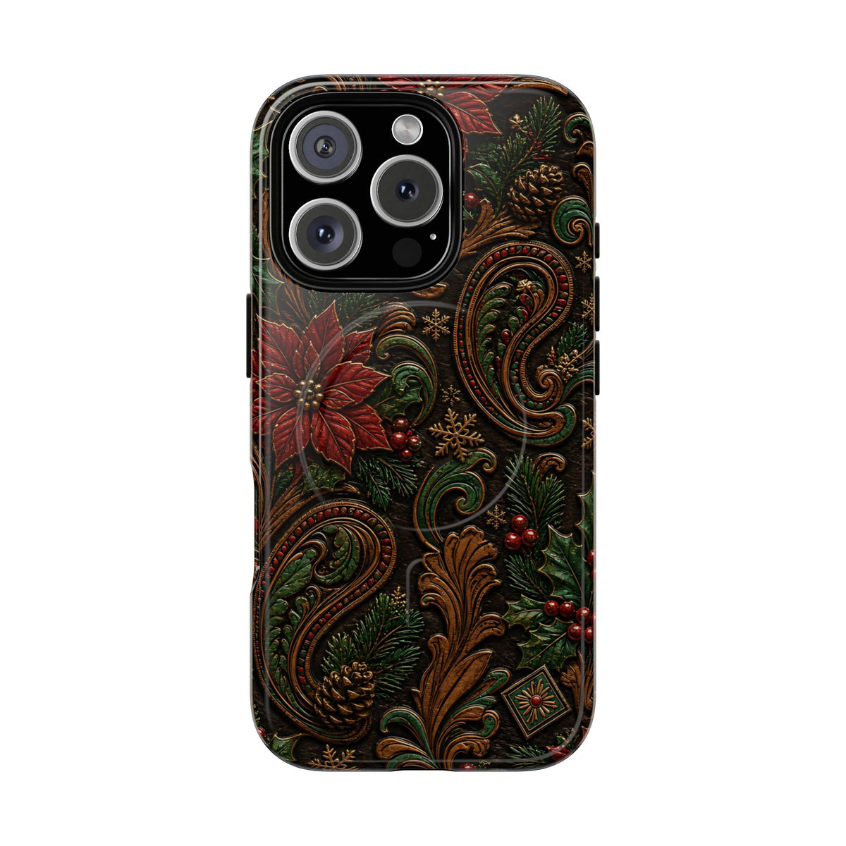 Carved Christmas Paisley Magnetic Case