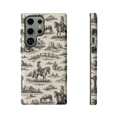 Western Toile Black Tough Case