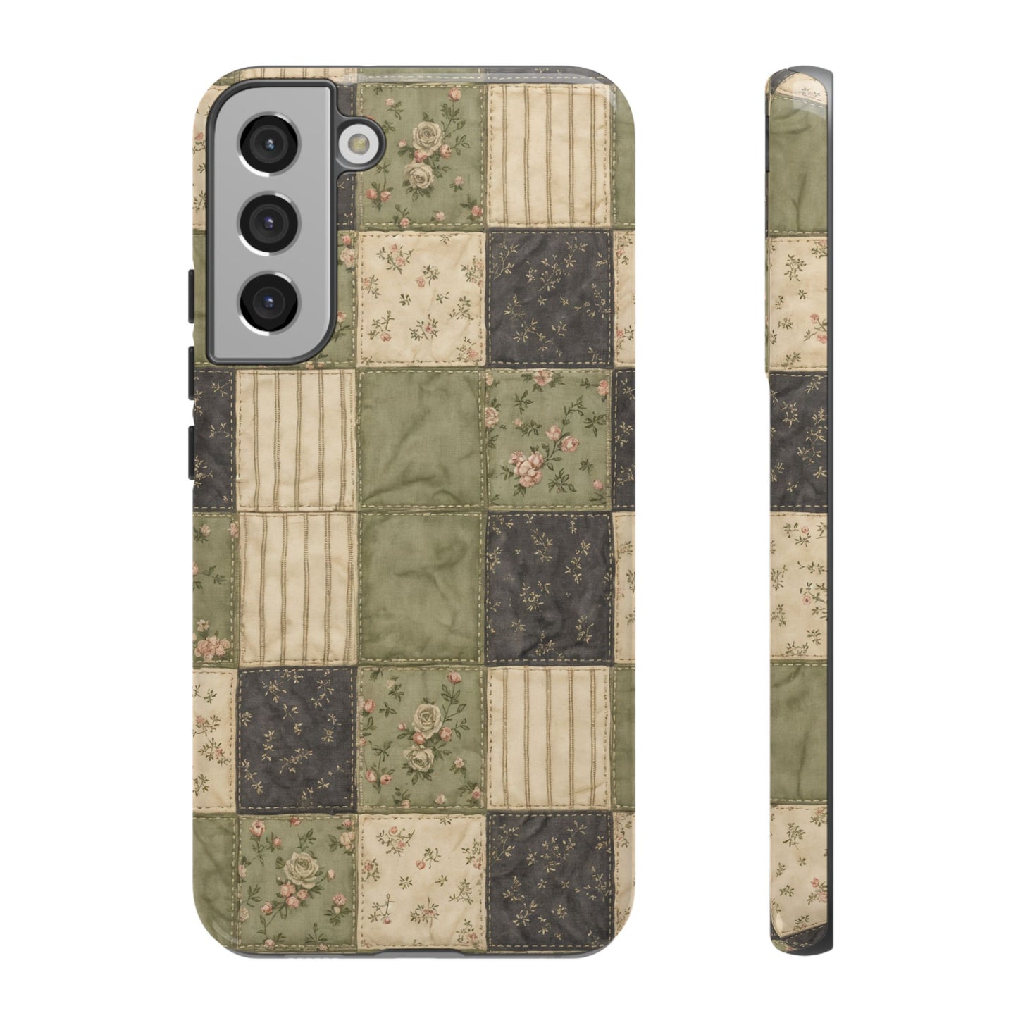 Sage Floral Patchwork Tough Case