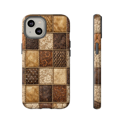 Leather Lace Patchwork Tough Case