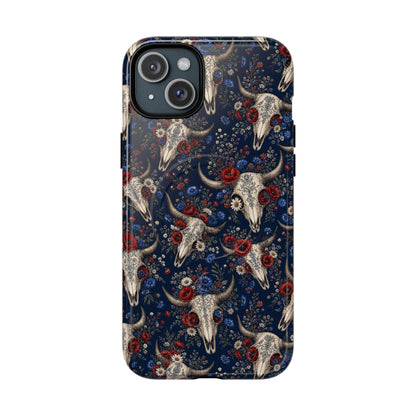 Patriotic Floral Skulls Magnetic Case