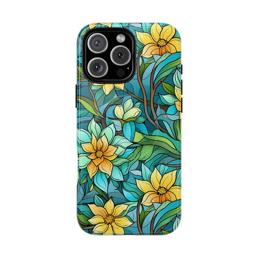 Stained Glass Yellow Flowers Magnetic Case