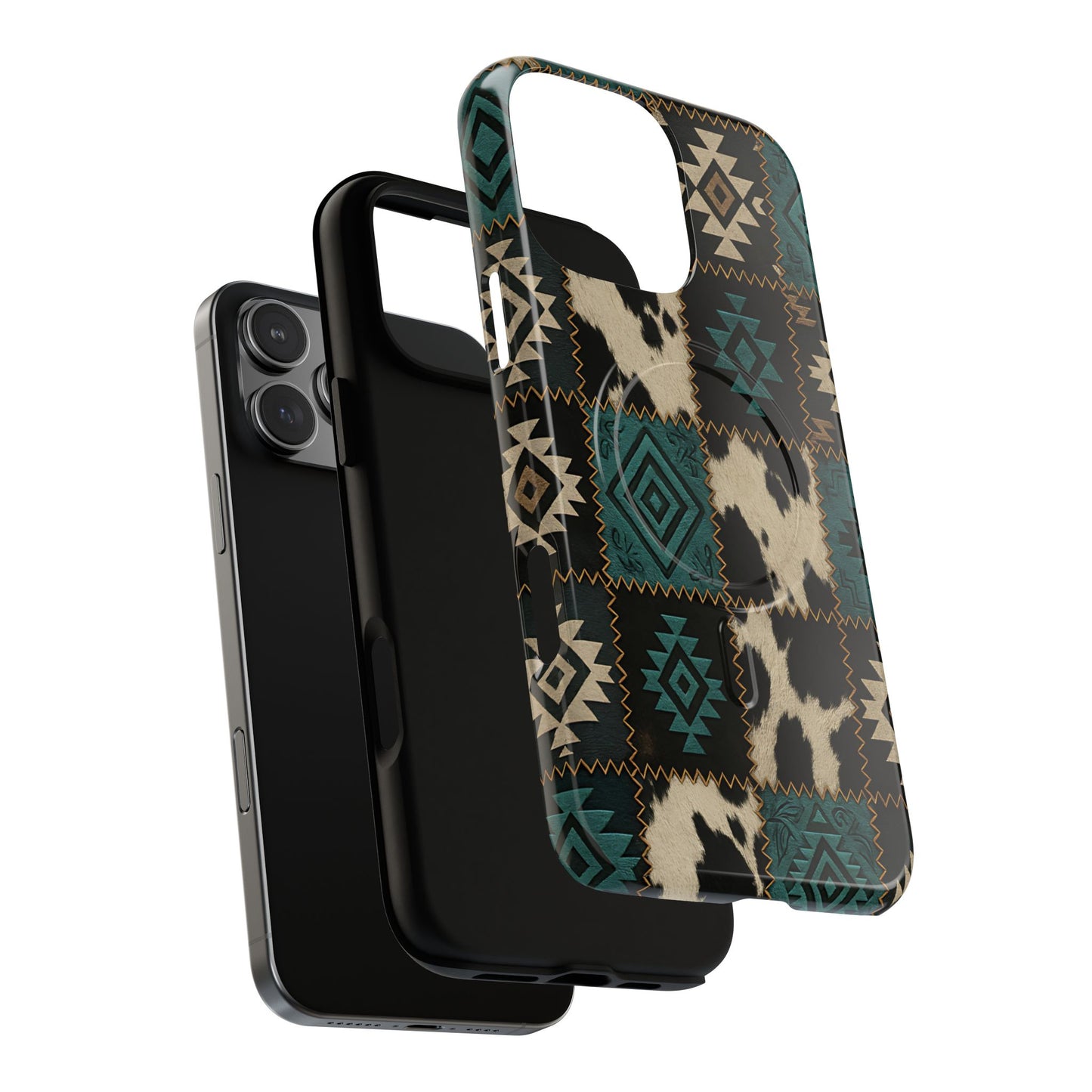 Turquiose Aztec Patchwork Magnetic Case