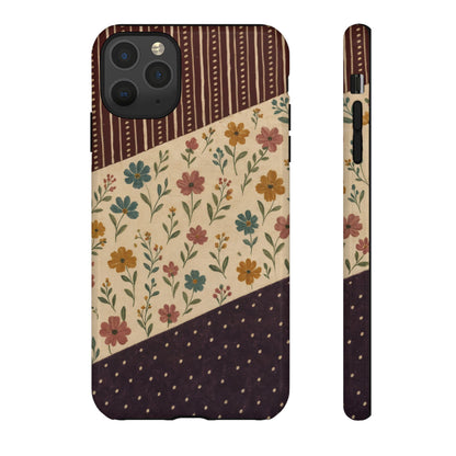 Fall Floral Stripe Tough Case