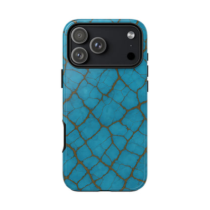 Cracked Turquoise Tough Phone Case