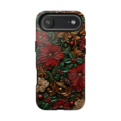 Tooled Christmas Blooms Tough Case