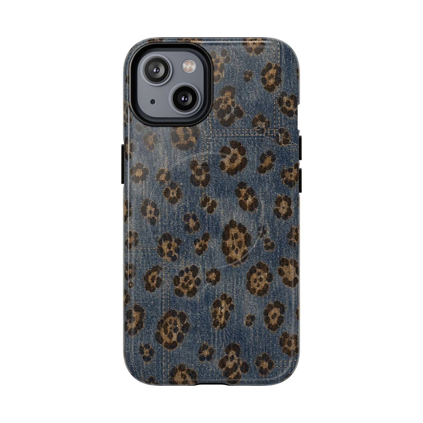 Denim Leopard Magnetic Case