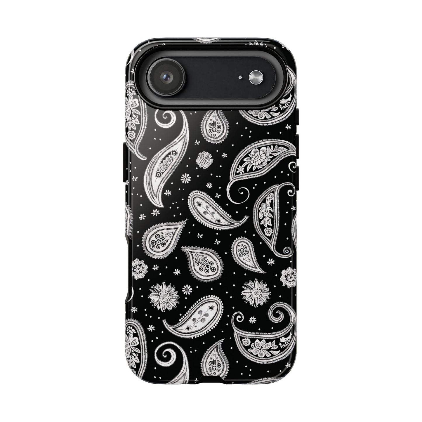 Black White Paisley Tough Phone Case