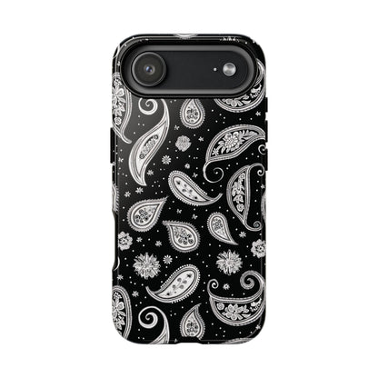 Black White Paisley Tough Phone Case