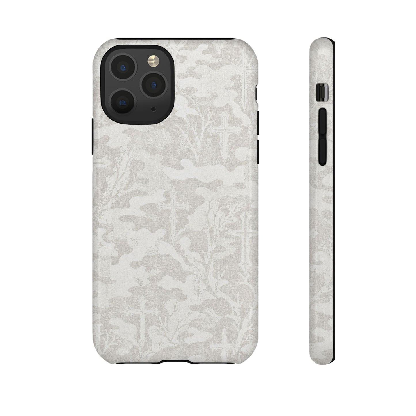 White Camo Cross Tough Case