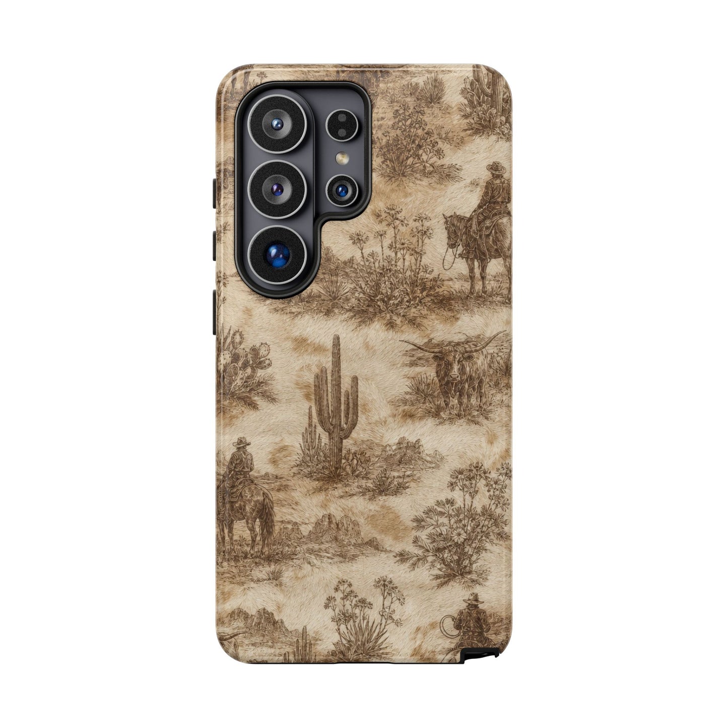 Ivory Cowhide Toile Tough Case