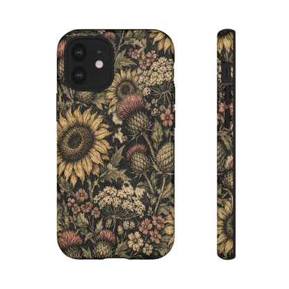 Cowhide Sunflower Thistles Tough Case