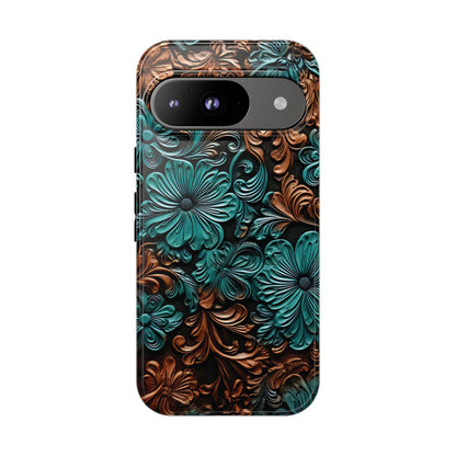 Faux Tooled Floral Tough Case