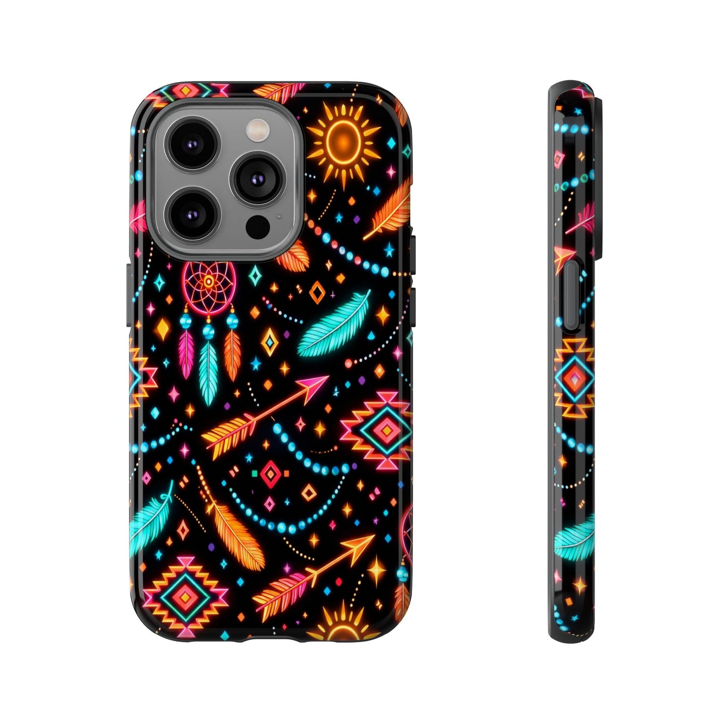 Neon Aztec Feather Tough Case
