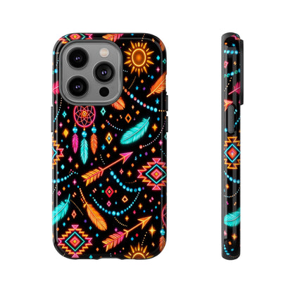 Neon Aztec Feather Tough Case