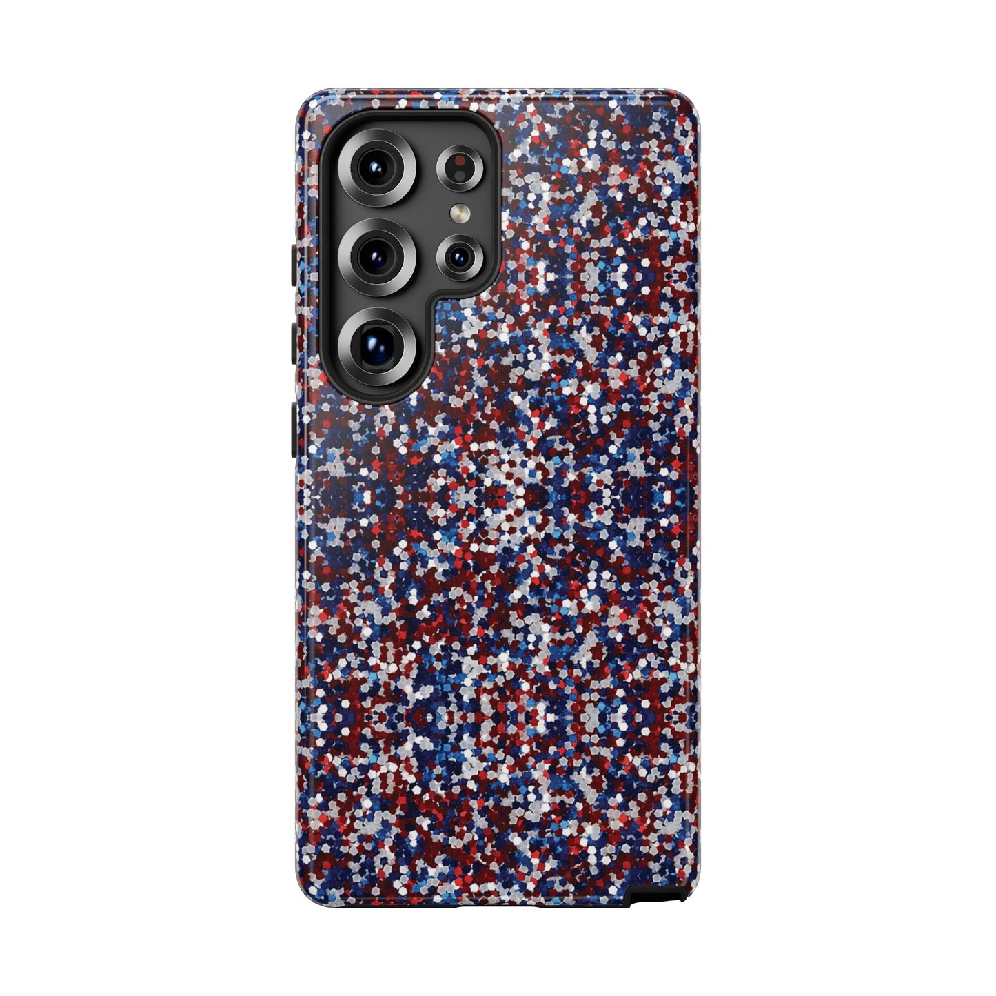 Red White Blue Glitter Tough Phone Case