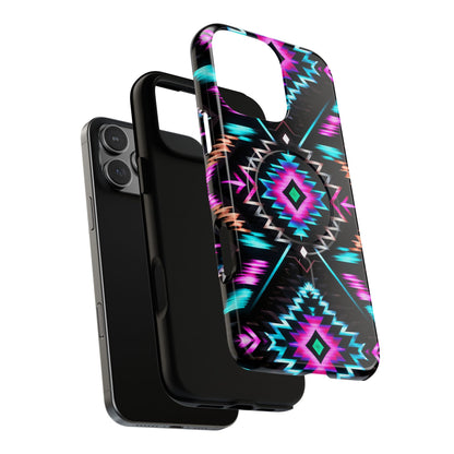 Black Neon Aztec Rug Magnetic Case