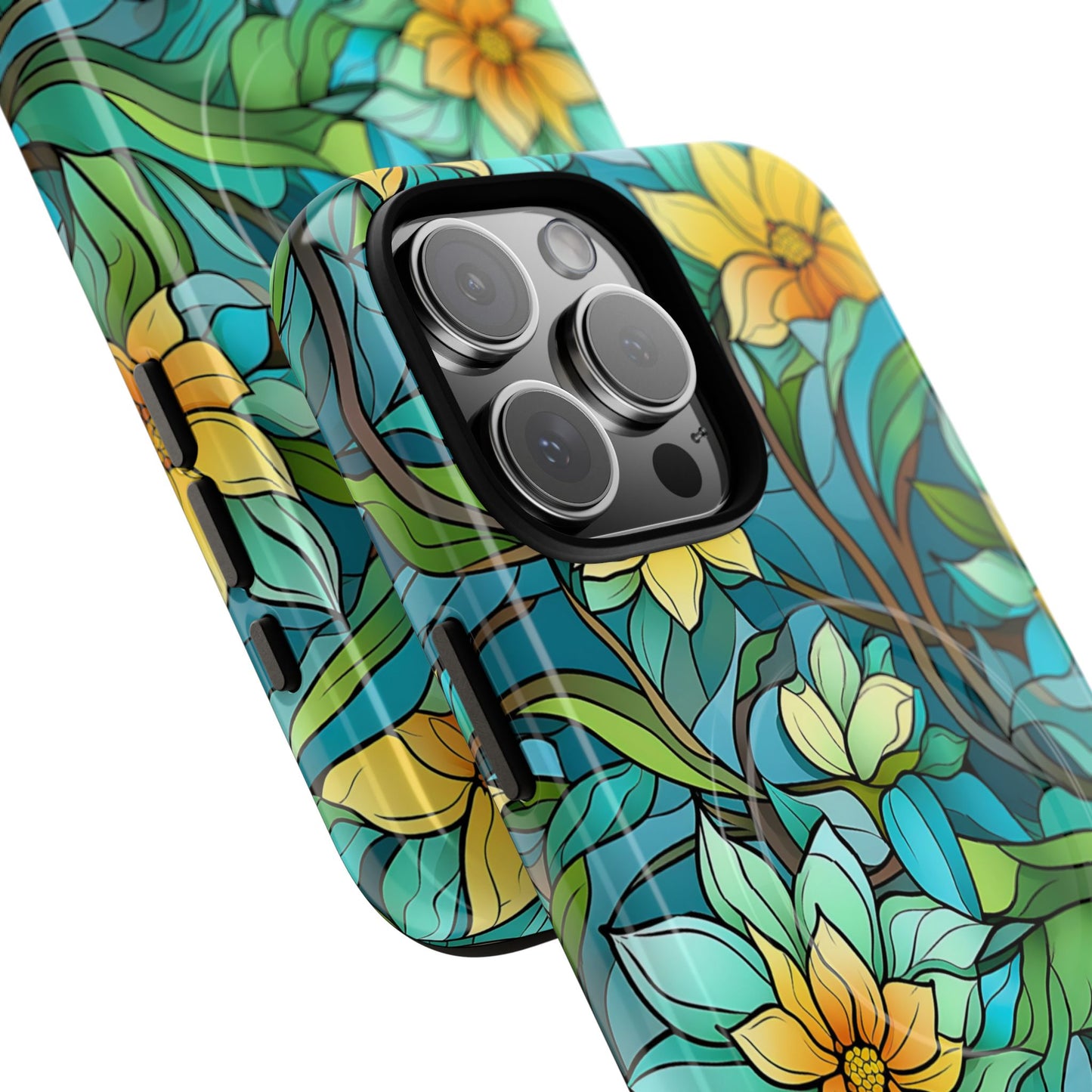 Stained Glass Yellow Flowers Magnetic Case